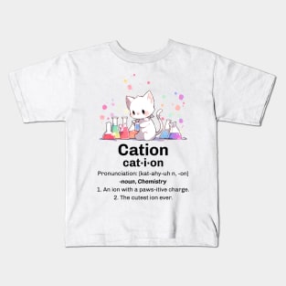 Chemistry Cat Cation Kids T-Shirt